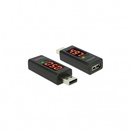 "Adapter USB 2.0 A Stecker > A Buchse mit LED Anzeige für Volt und Ampere"