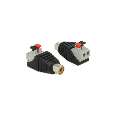 "Adapter Cinchbuchse > Terminalblock mit Drucktasten 2 Pin"