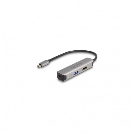"Delock USB Type-C™ Adapter zu HDMI 4K 60 Hz mit USB Typ-A und USB Type-C™ Daten + PD 92 W"