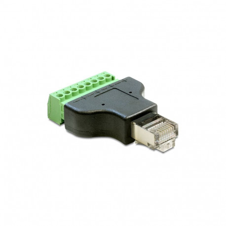 "Adapter RJ45 Stecker > Terminalblock 8 Pin 2-teilig 3,5 mm"