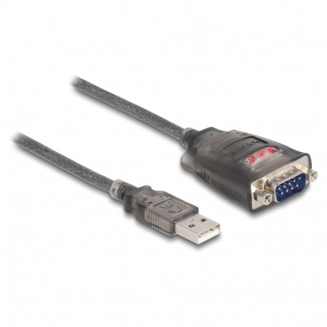 "Adapter USB 2.0 Typ-A zu 1 x Seriell RS-232 D-Sub 9 Pin Stecker mit Muttern mit 3 x LED 0,2 m"