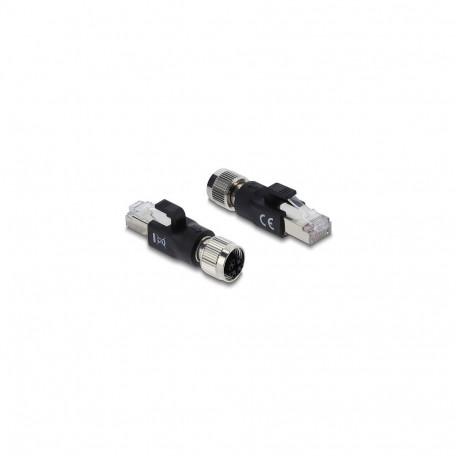 Delock M12 adapter X-kodiert 8 pin pesa RJ45 pistik must