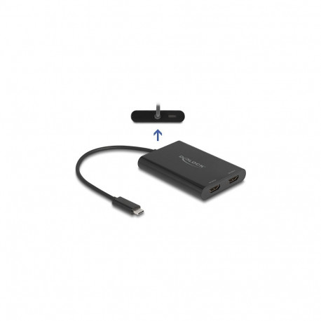 "Delock Adapter USB Type-C™ zu 2 x HDMI 4K 60 Hz mit DisplayLink® Grafik und USB PD"