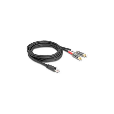 Adapterkaabel RJ45-pistikust 2 × Cinch-pistikuni 2m, must