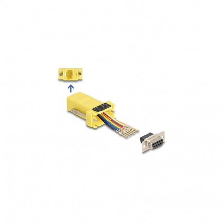 "D-Sub 9 Pin Buchse zu RJ45 Buchse Montagesatz gelb"