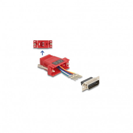 "D-Sub 15 Pin Stecker zu RJ12 Buchse Montagesatz rot"