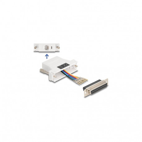 D-Sub 25 Pin pesa–RJ12 pesa paigalduskomplekt, valge