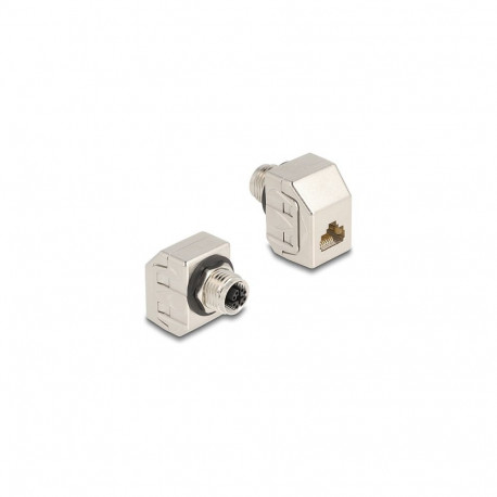 Delock M12 adapter X-koodiga 8 Pin pesa RJ45 pesa Cat.6A STP metallist