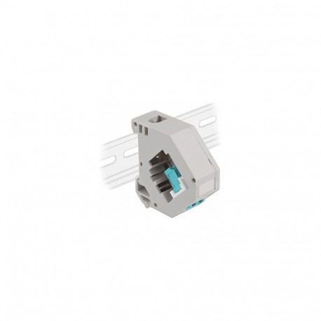 "Hutschienenadapter mit Keystone LC Duplex Buchse zu LC Duplex Buchse aqua"