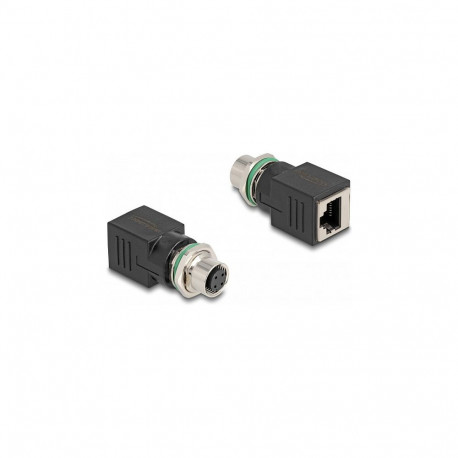 Delock M12 adapter D-koodiga 4 pin pesa - RJ45 pesa, sirge