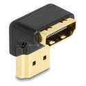 "Delock HDMI Adapter Stecker zu Buchse 90° unten gewinkelt 8K 60 Hz Metall"