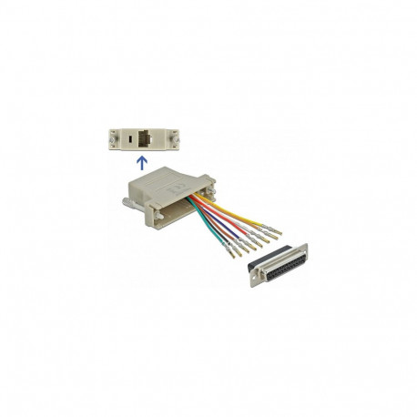 D-Sub 25 Pin pesa ja RJ45 pesa paigalduskomplekt, hall