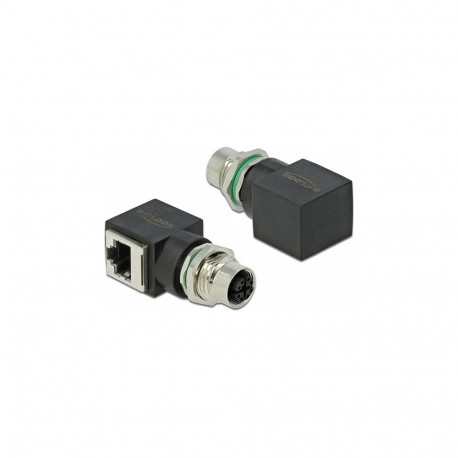 "Delock Netzwerkadapter M12 X-kodiert 8 Pin Buchse zu RJ45 Buchse"
