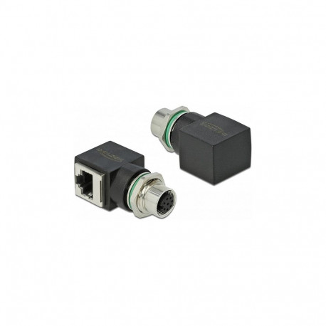 "Delock Netzwerkadapter M12 A-kodiert 8 Pin Buchse zu RJ45 Buchse"