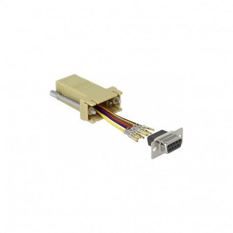 "D-Sub 9 Pin Buchse zu RJ45 Buchse Montagesatz grau"