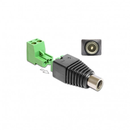 "Delock Adapter DC 5,5 x 2,5 mm Buchse > Terminalblock 2 Pin 2-teilig"
