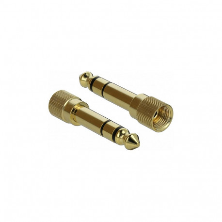 "Adapter 6,35 mm Klinkenstecker zu 3,5 mm Klinkenbuchse 3 Pin Metall verschraubbar 2 Stück"