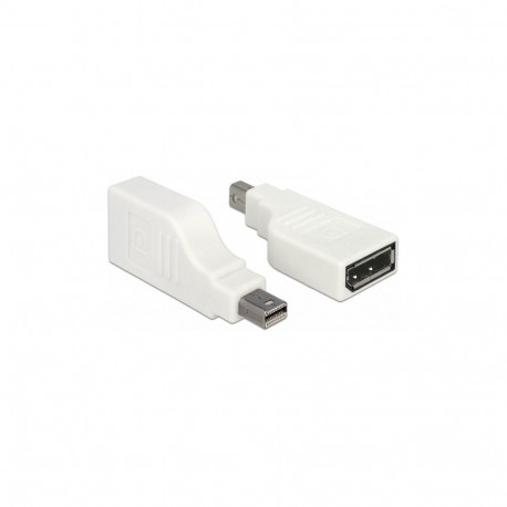 "Delock Adapter mini DisplayPort 1.2 Stecker > DisplayPort Buchse 4K 90° gedreht weiß"