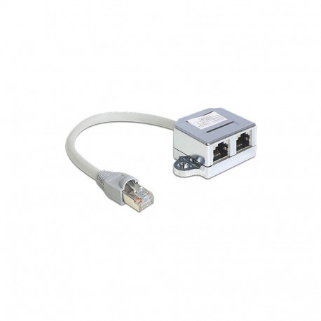 "Delock RJ45 Port Doppler 1 x RJ45 Stecker > 2 x RJ45 Buchsen (1 x Ethernet, 1 x ISDN)"