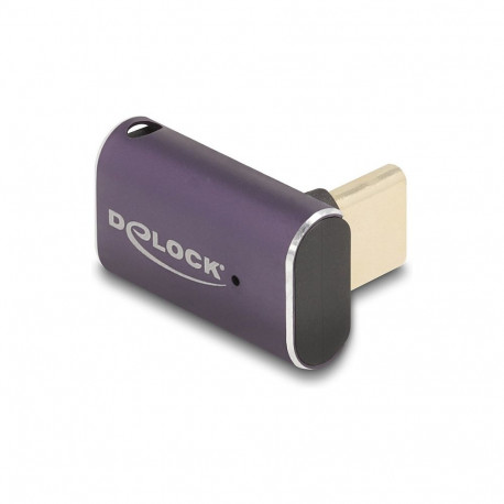 "Delock USB Adapter 40 Gbps USB Type-C™ PD 3.1 240 W Stecker zu Buchse gewinkelt 8K 60 Hz Metall"