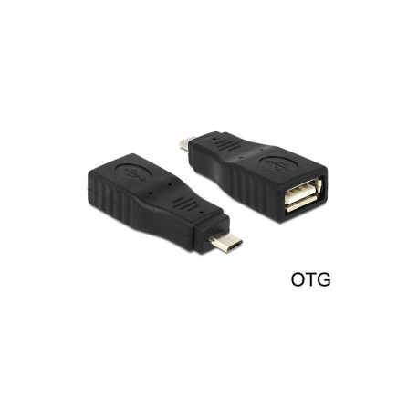 Adapter USB Micro B pistik > USB 2.0 pesa OTG täielikult varjestatud