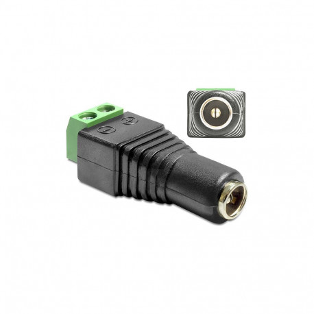 Adapter DC 5,5 x 2,1 mm pesa > klemmiplokk 2 Pin