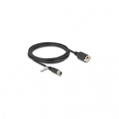 "Delock M12 Kabel X-kodiert 8 Pin Buchse zu RJ45 Buchse zum Einbau Cat.6A S/FTP 3 m schwarz"