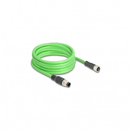 "Delock M12 Kabel A-kodiert 8 Pin Stecker zu Buchse PUR (TPU) 5 m"