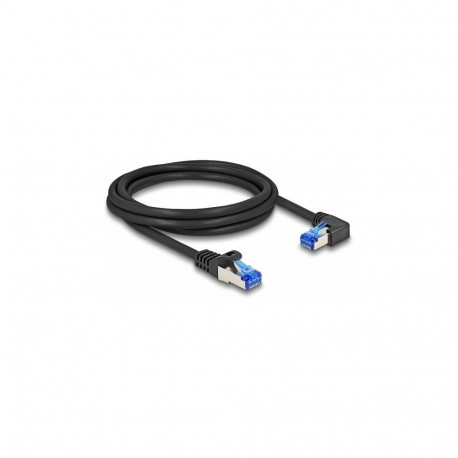 Delock RJ45 võrgukaabel Cat.6A S/FTP sirge / paremale nurgaga 3 m must