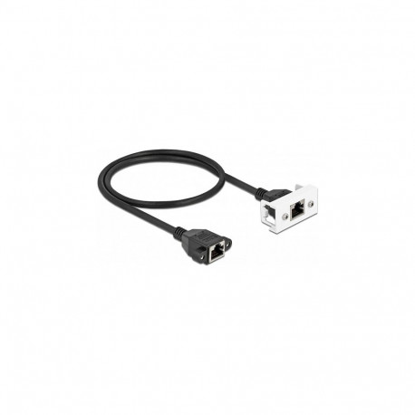 Delock võrgu pikenduskaabel Easy 45 moodulile S/FTP RJ45 pesa - RJ45 pesa Cat.6A 50 cm must / valge