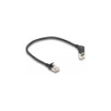 Delock RJ45 võrgukaabel Cat.6A S/FTP Slim 90° üles nurgaga / sirge 0,25 m must