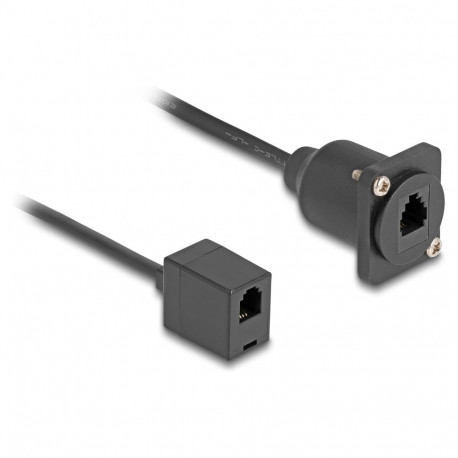 "Delock D-Typ RJ10 Kabel Buchse zu Buchse schwarz 30 cm"