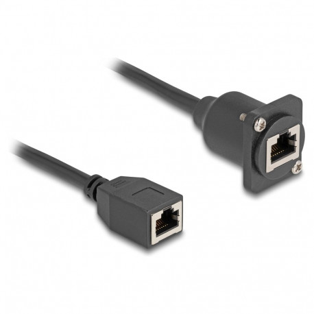 Delock D-Typ RJ45 pesa-pesa kaabel Cat.5e must 20 cm