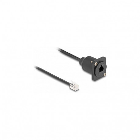 "D-Typ RJ10 Kabel Stecker zu Buchse schwarz 30 cm"