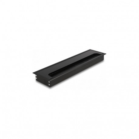 "Delock Kabeldurchführung für Tischeinbau mit Bürste 300 x 80 x 28 mm schwarz"
