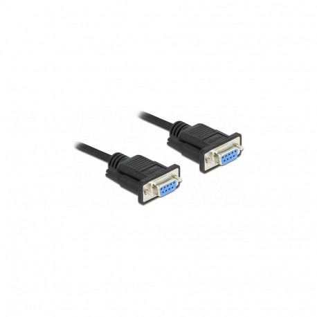 "Delock RS-232 Kabel Seriell D-Sub 9 Buchse zu Buchse Nullmodem mit schmalem Steckergehäuse - Full H