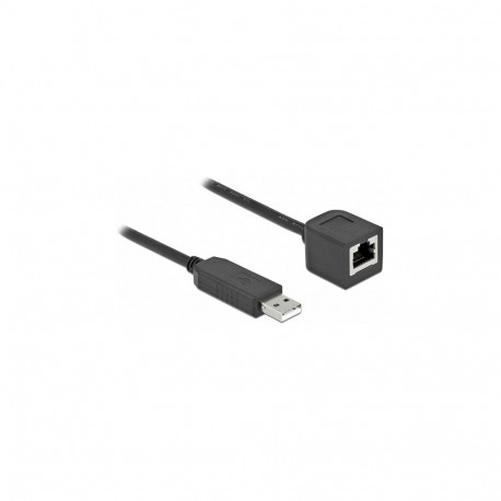 Delock FTDI kiibistikuga jadaühenduskaabel, USB 2.0 Type-A pistik - RS-232 RJ45 pesa, 25 cm, must