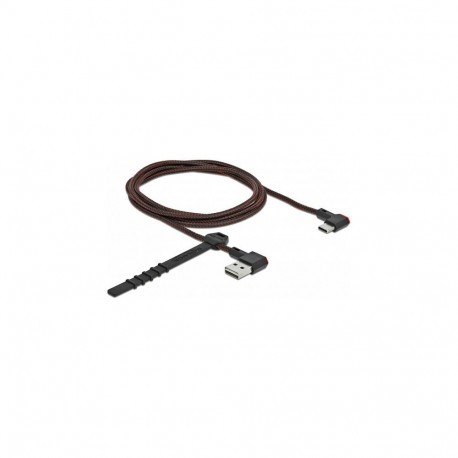 "Delock EASY-USB 2.0 Kabel Typ-A Stecker zu USB Type-C™ Stecker gewinkelt links / rechts 1,5 m schwa