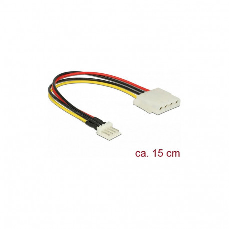 "Delock Kabel Power Floppy 4 Pin Stecker > Molex 4 Pin Buchse 15 cm"