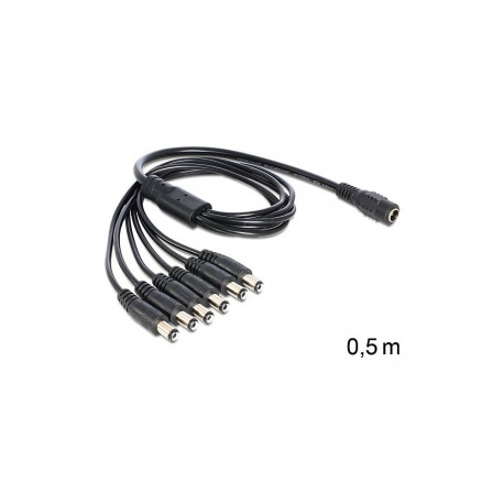 Delock DC-kaabli jagaja 5,5 x 2,1 mm 1 x pesa > 6 x pistikut