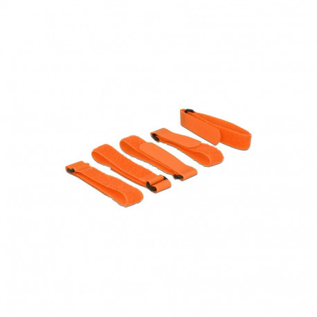 "Klett-Kabelbinder L 300 mm x B 20 mm 5 Stück mit Schlaufe orange"