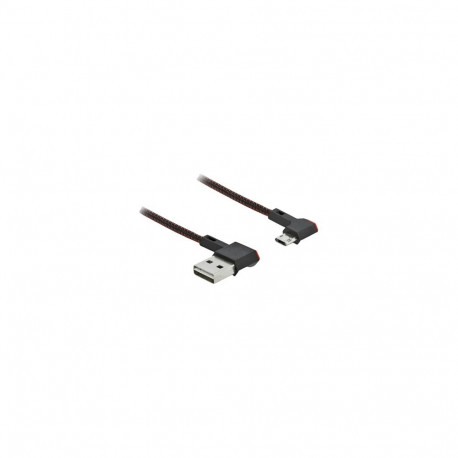 "EASY-USB 2.0 Kabel Typ-A Stecker zu EASY-USB Typ Micro-B Stecker gewinkelt links / rechts 0,5 m sch
