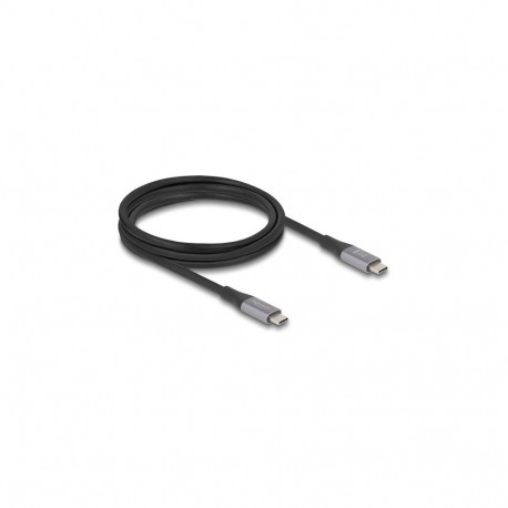 "Delock USB 40 Gbps Kabel USB Type-C™ Stecker zu Stecker PD 3.1 240 W E-Marker 2 m grau Metall"