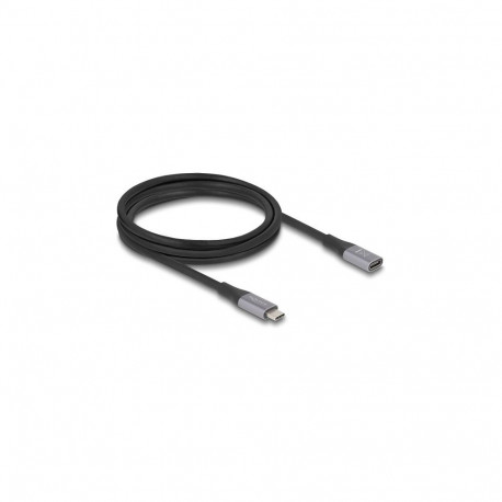 "Delock USB 40 Gbps Verlängerungskabel USB Type-C™ Stecker zu Buchse PD 3.1 240 W 2 m grau Metall"