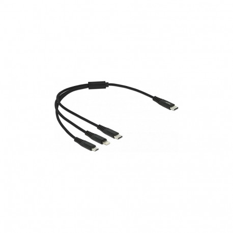 "Delock USB Ladekabel 3 in 1 USB Type-C™ zu Lightning™ / Micro USB / USB Type-C™ 30 cm"