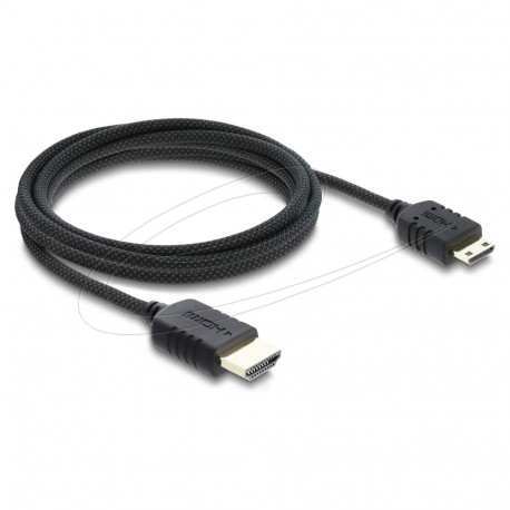 Delock koaksiaalne High Speed HDMI kaabel HDMI pistik mini-HDMI pistik 8K 60 Hz põimitud ümbrisega 2
