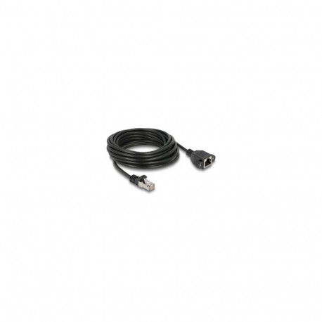 "Delock Netzwerk Verlängerungskabel S/FTP RJ45 Stecker zu RJ45 Buchse Cat.6A flache Ausführung 5 m s