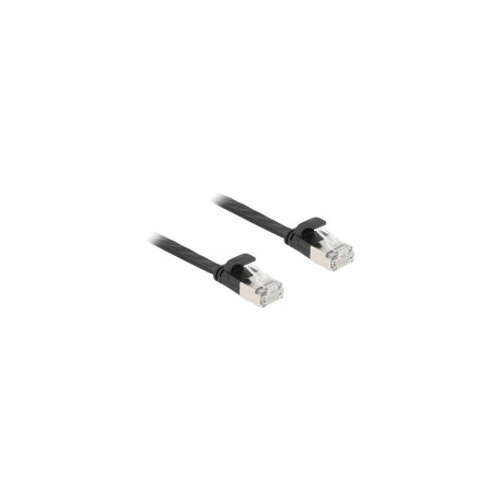 "Delock RJ45 Flachband Patchkabel Stecker zu Stecker Cat.6A U/FTP 1 m schwarz"