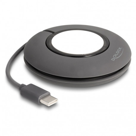 "Delock USB Type-C™ Aufrollladekabel für Apple Watch 1 m grau magnetisch"