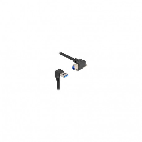 "USB 5 Gbps Kabel USB Typ-A Stecker 90° nach unten gewinkelt zu USB Typ-B Stecker mit Schraube 90° n